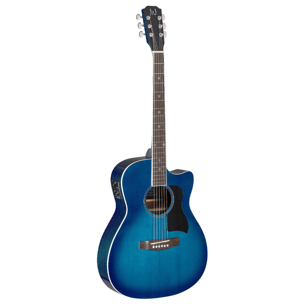 J.N Guitars BES-A TBB Akoestische gitaar Transparent Blueburst