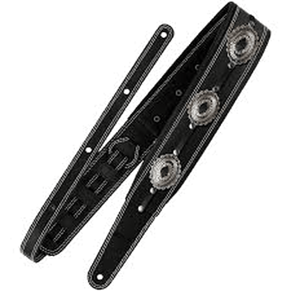 RICHTER Springbreak I Concho Guitar Strap Black / Old Nickel - 1544