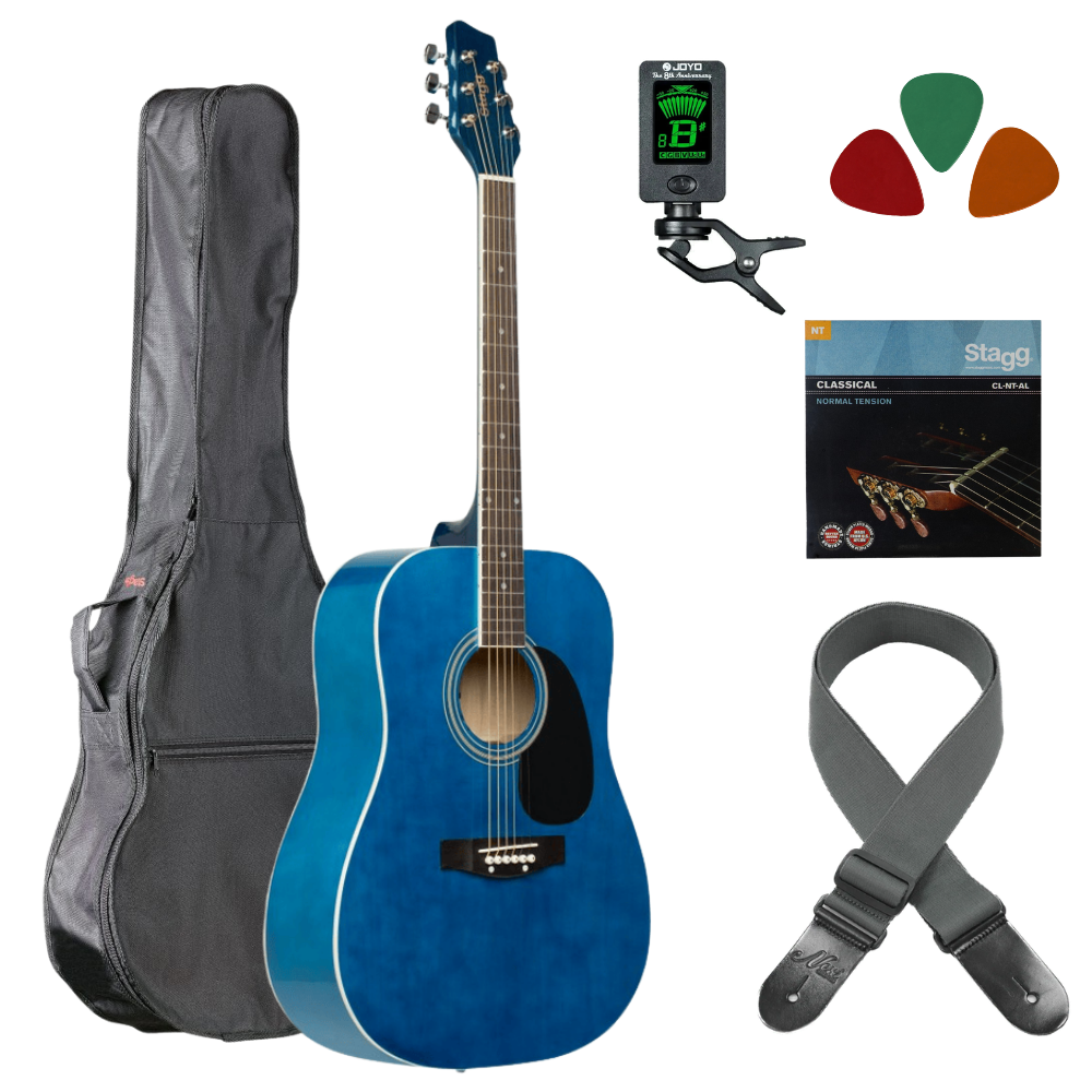 Akoestische gitaar starterset Blauw