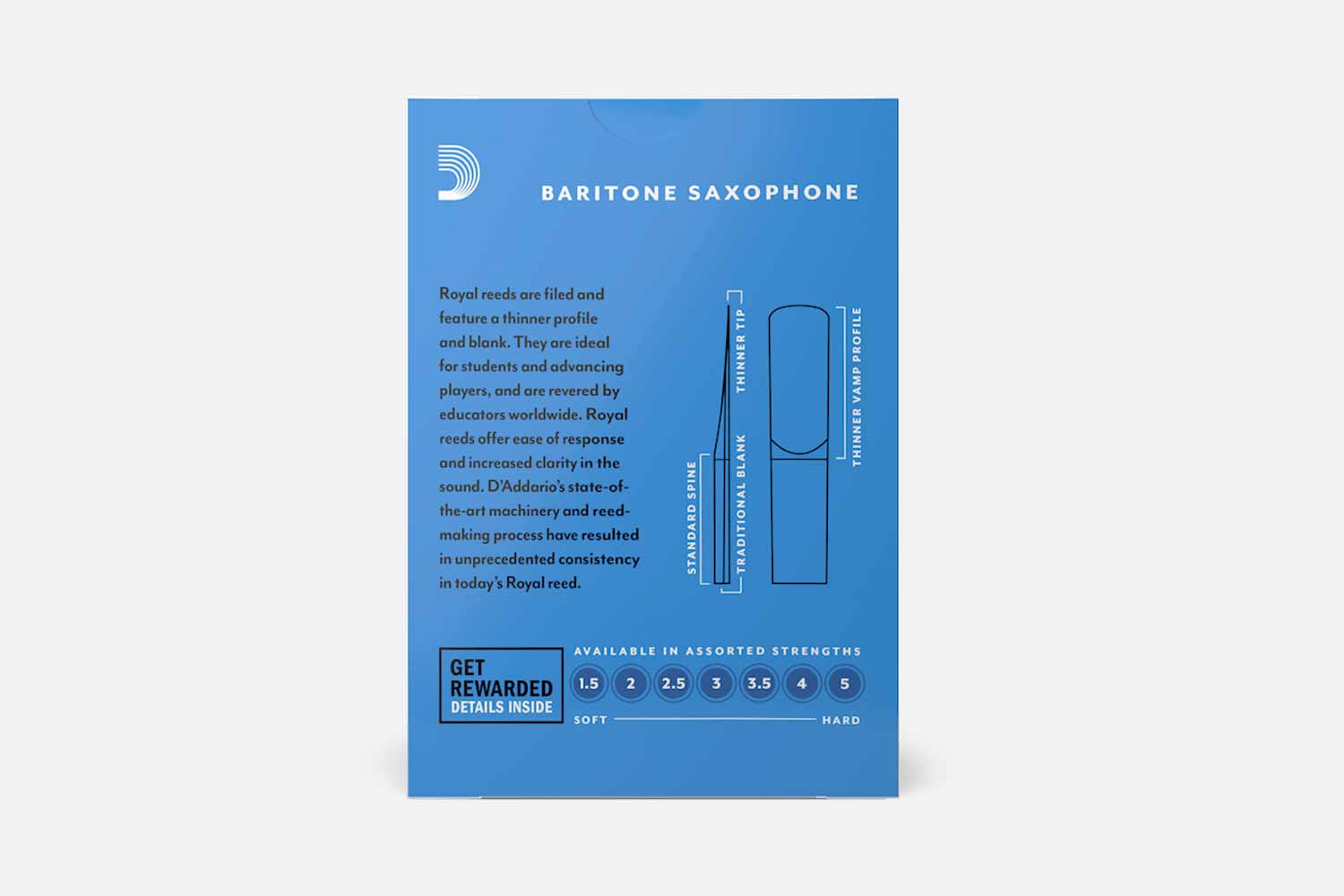 D'Addario Royal rieten voor Baritonsaxofoon (5437175038116)