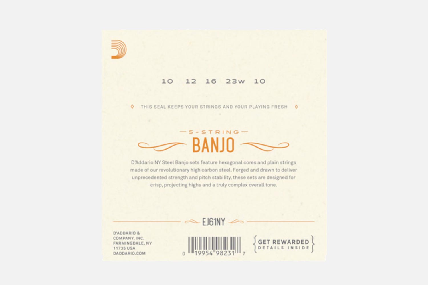 D'Addario EJ61 Nickel Medium 010-023 (5274131267748)