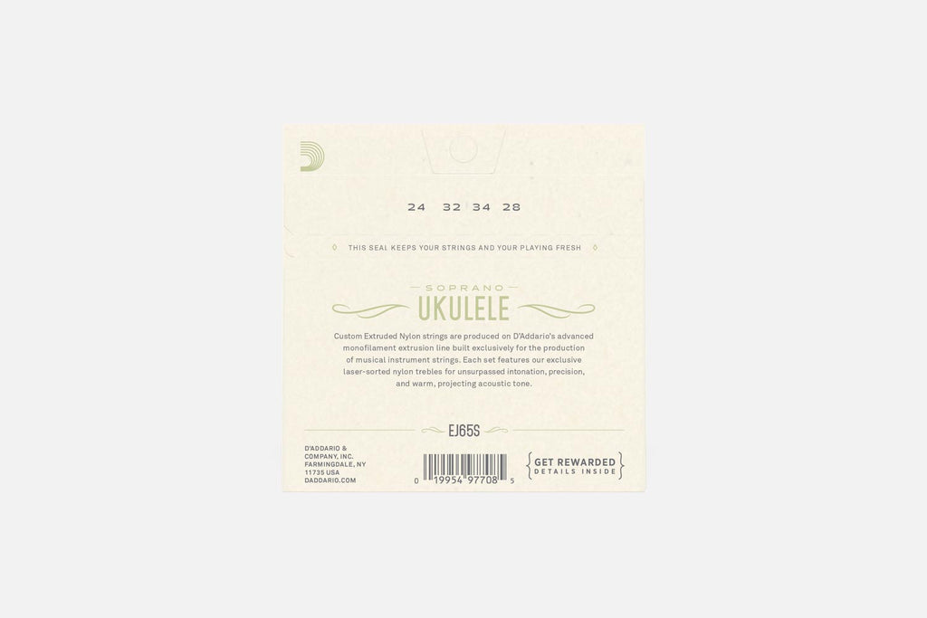 D'Addario EJ65S Pro-Arté Custom Sopraan Ukulele (5288307589284)