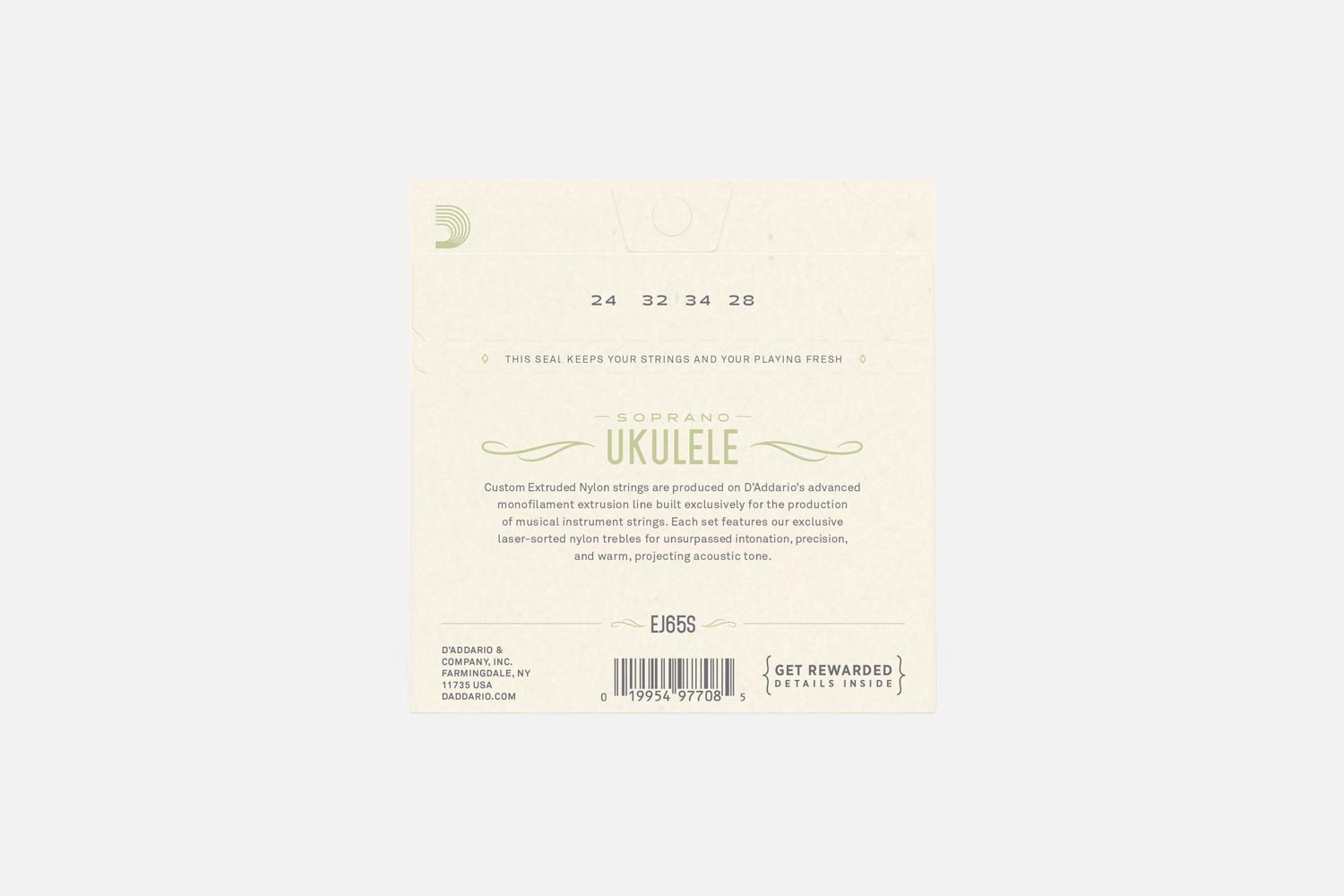 D'Addario EJ65S Pro-Arté Custom Sopraan Ukulele (5288307589284)