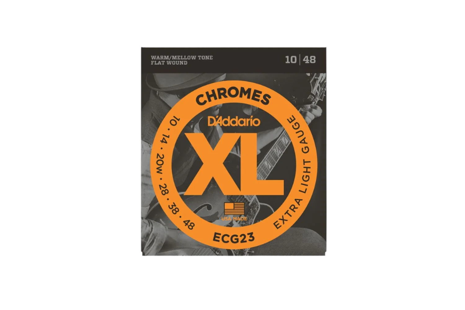 D'Addario  Jazz Extra Light ECG23 Chromes Flat Wound 010-048
