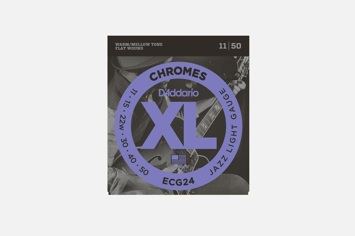 D&#39;Addario Jazz Light ECG24 Chromes Flat Wound 011-050 (5285339168932)