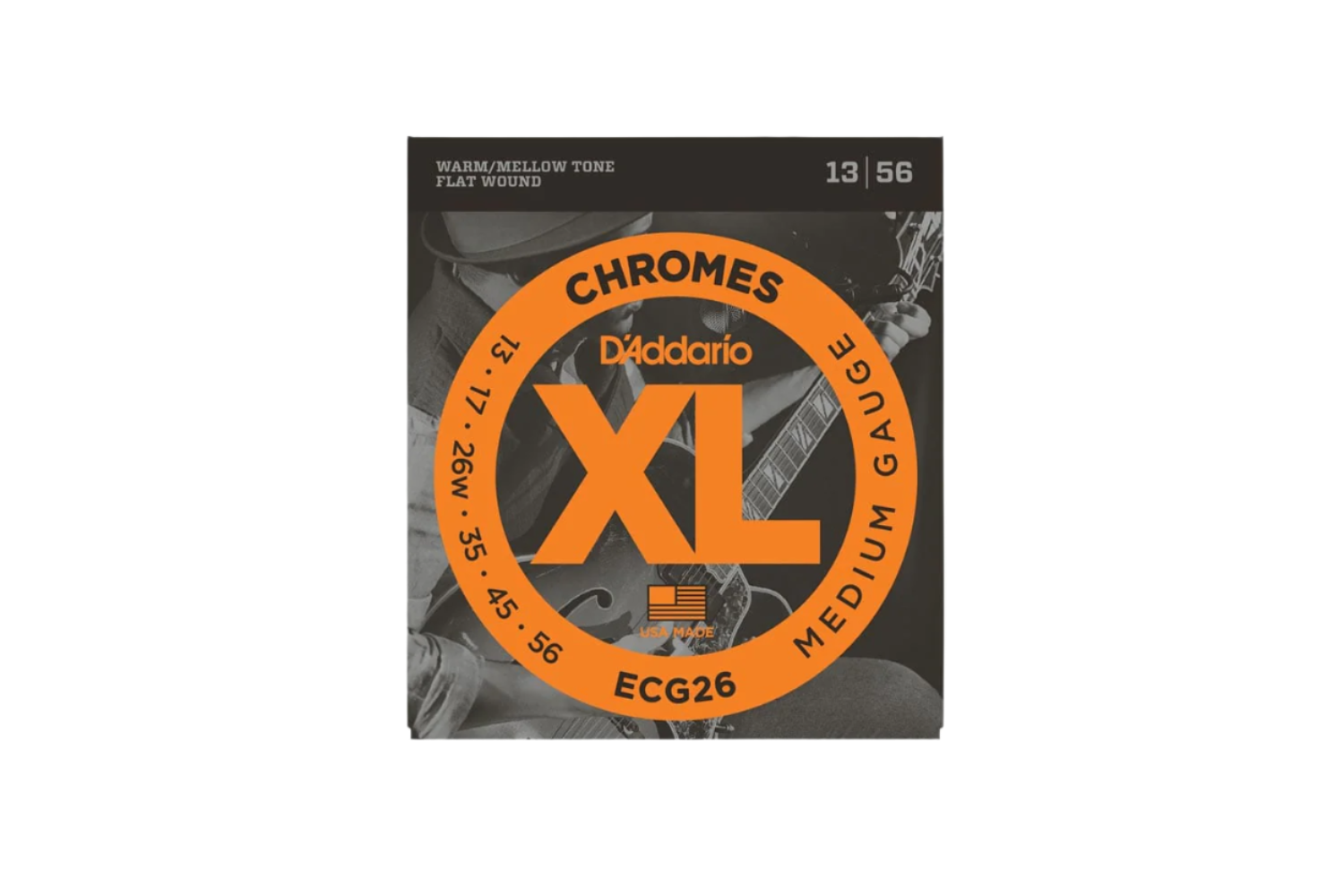 D'Addario Medium ECG26 Chromes Flat Wound 013-056