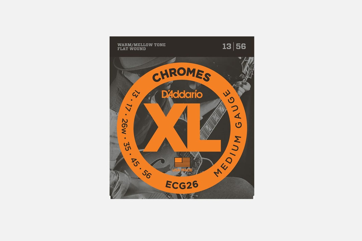 D&#39;Addario Medium ECG26 Chromes Flat Wound 013-056 (5285352046756)