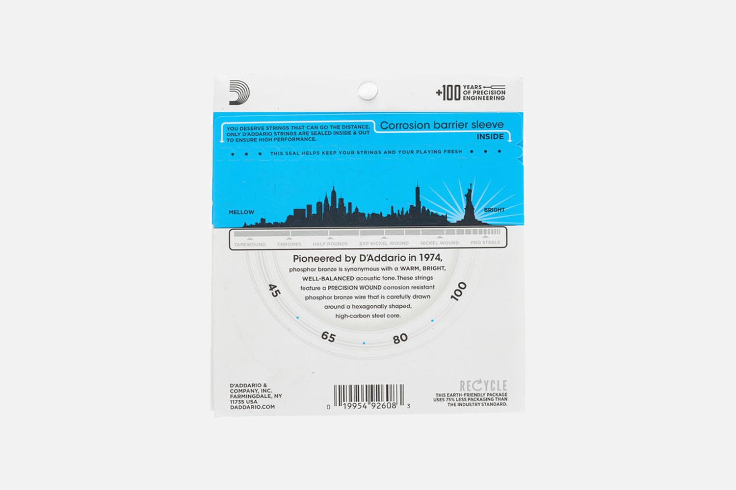 D'Addario EPBB170 Phosphor Bronze Acoustic Regular Light 045-100 (5274580091044)