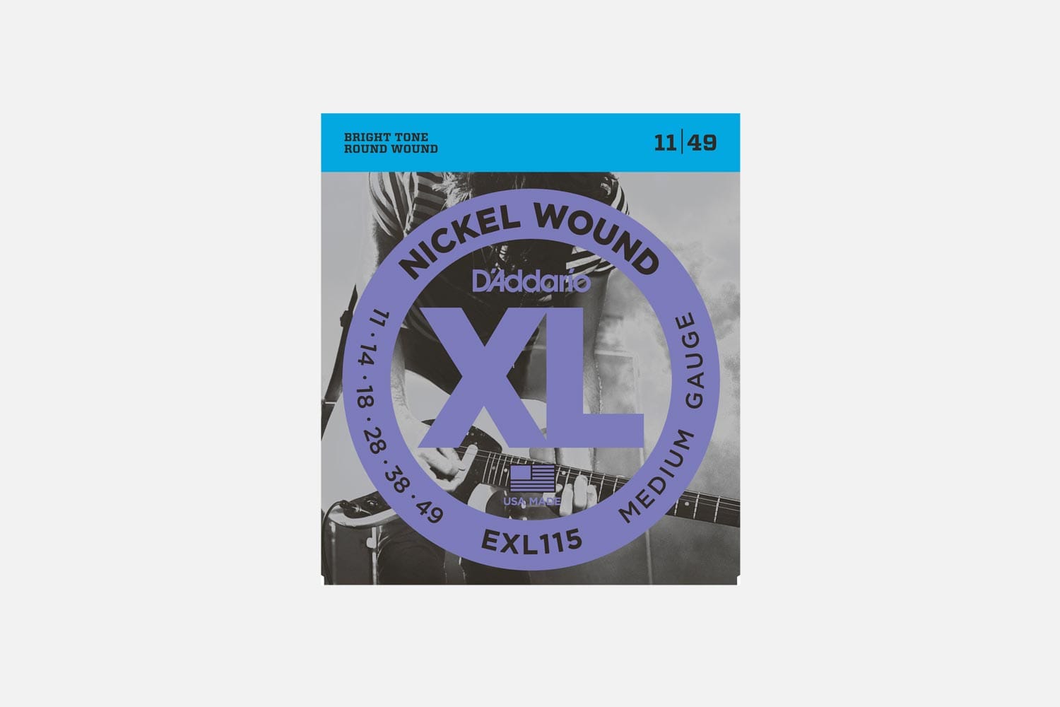 D'Addario Jazz-Rock EXL115 nickel round wound set 011-049 (5285311021220)