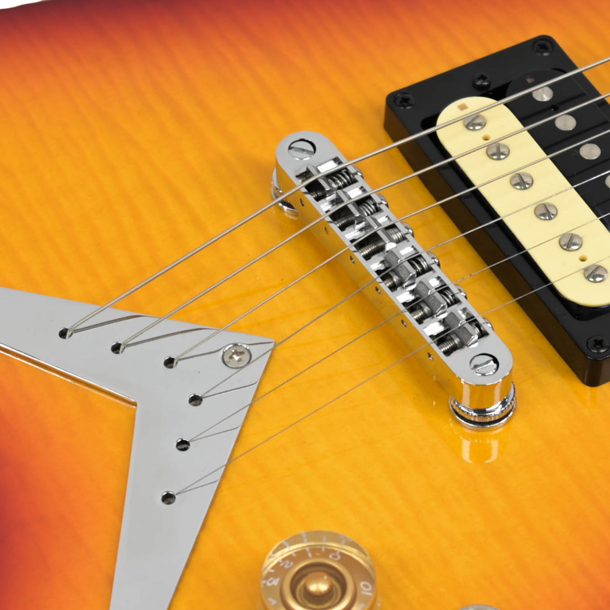 Dean V 79 Flame Maple  Trans Cherry Sunburst