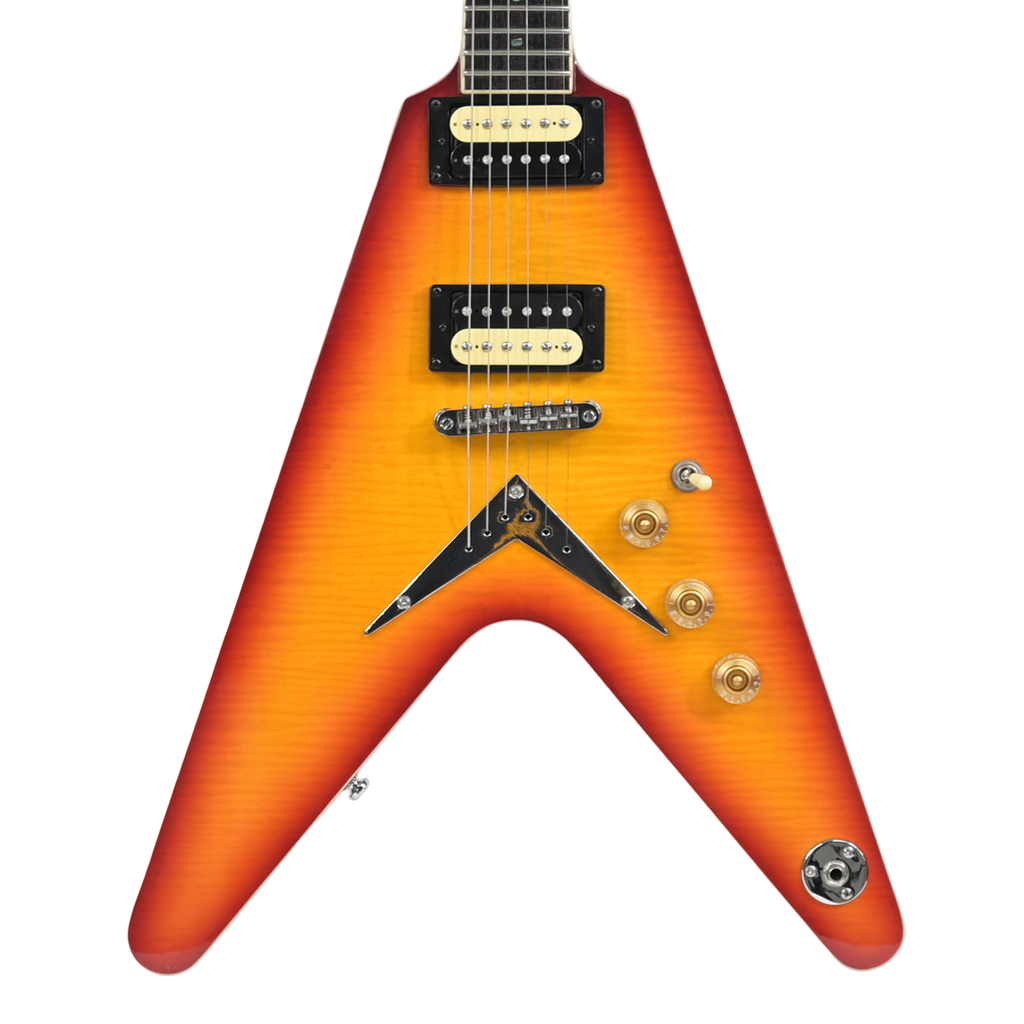 Dean V 79 Flame Maple  Trans Cherry Sunburst