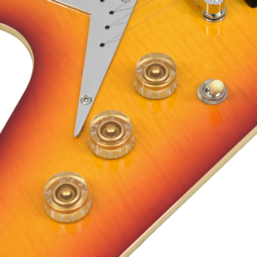 Dean V 79 Flame Maple  Trans Cherry Sunburst