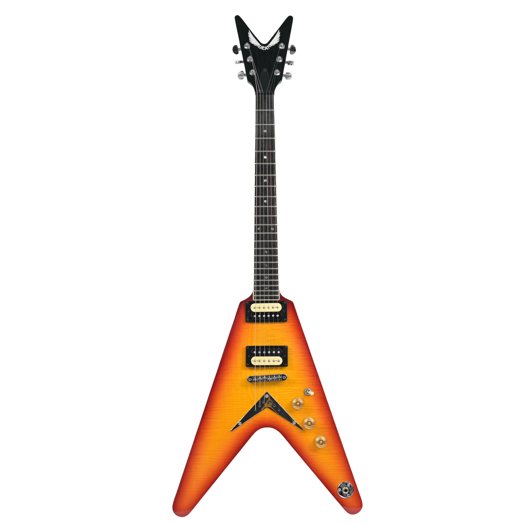 Dean V 79 Flame Maple  Trans Cherry Sunburst