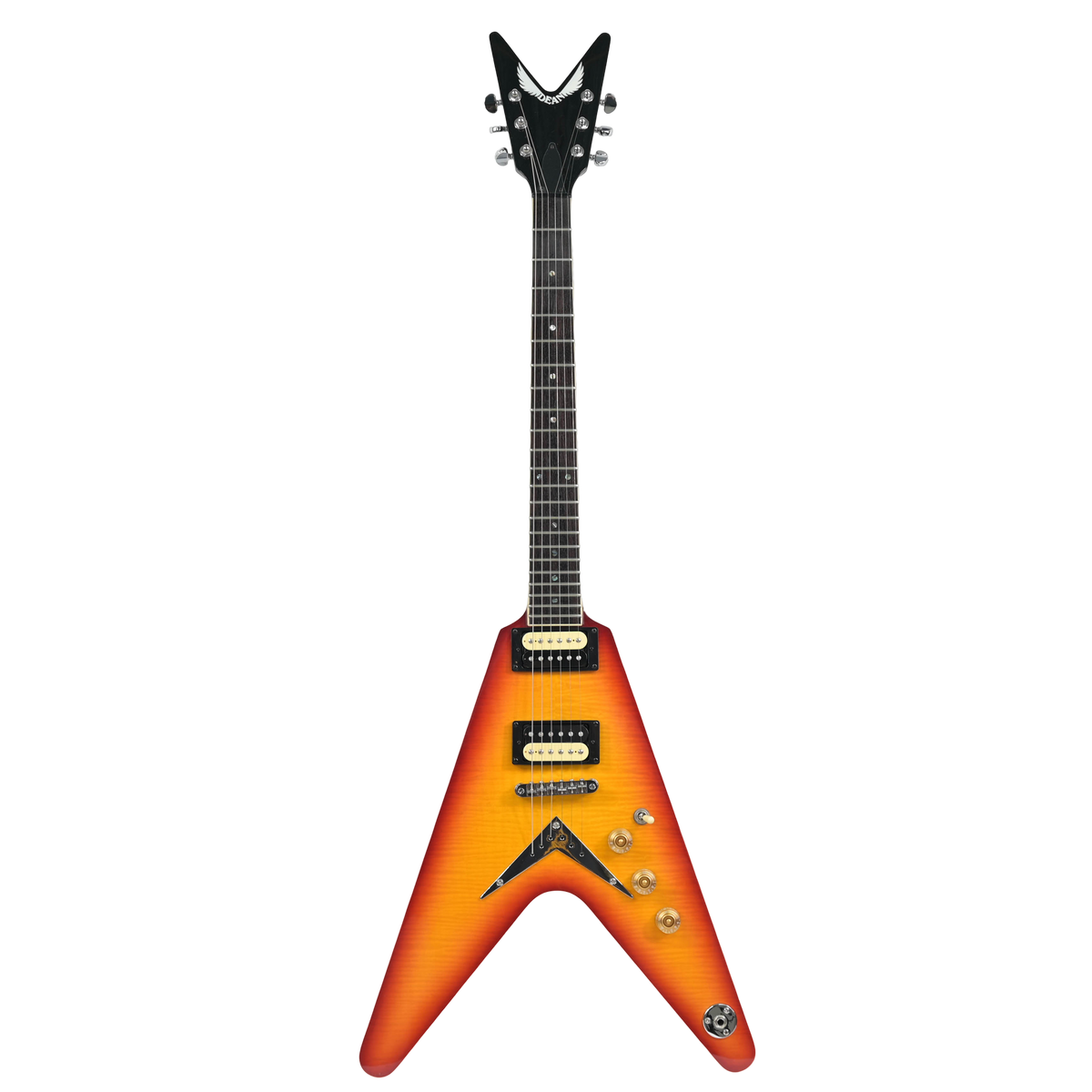Dean V 79 Flame Maple  Trans Cherry Sunburst