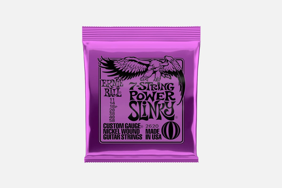 Ernie ball 7-string Power Slinky 2620 nickel wound Slinky 011-058 (5284796891300)