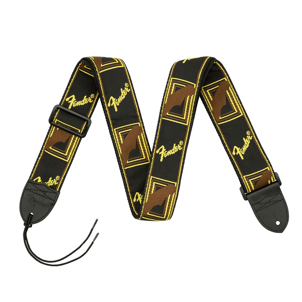 Fender Monogrammed Strap Black/Yellow/Brown