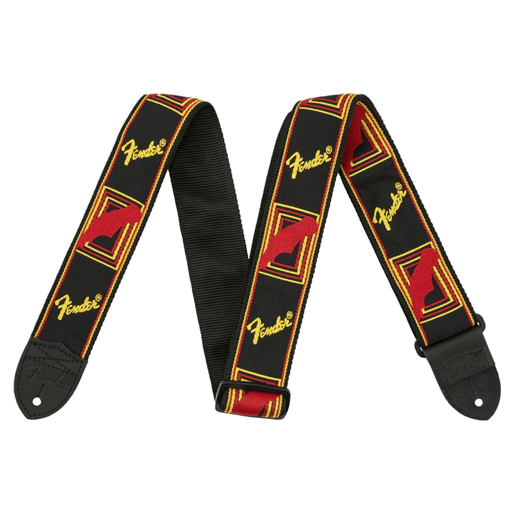 Fender Monogrammed Strap Black/Yellow/Red