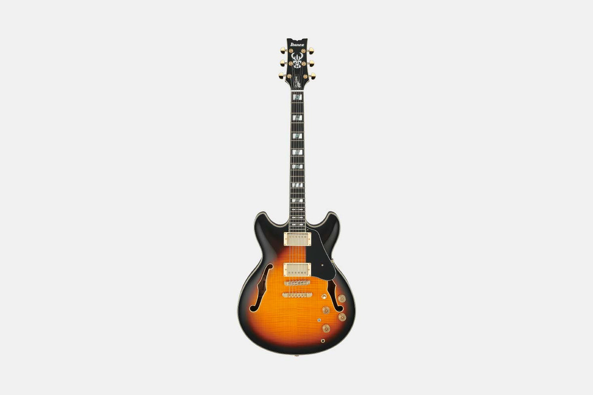 Ibanez JSM10-VYS John Scofield Signature elektrische gitaar vintage yellow sunburst