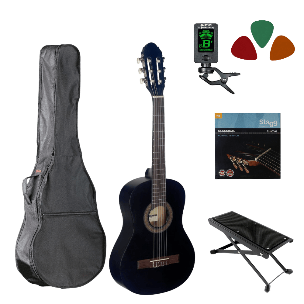 Klassieke gitaar starterset 1/2 Zwart