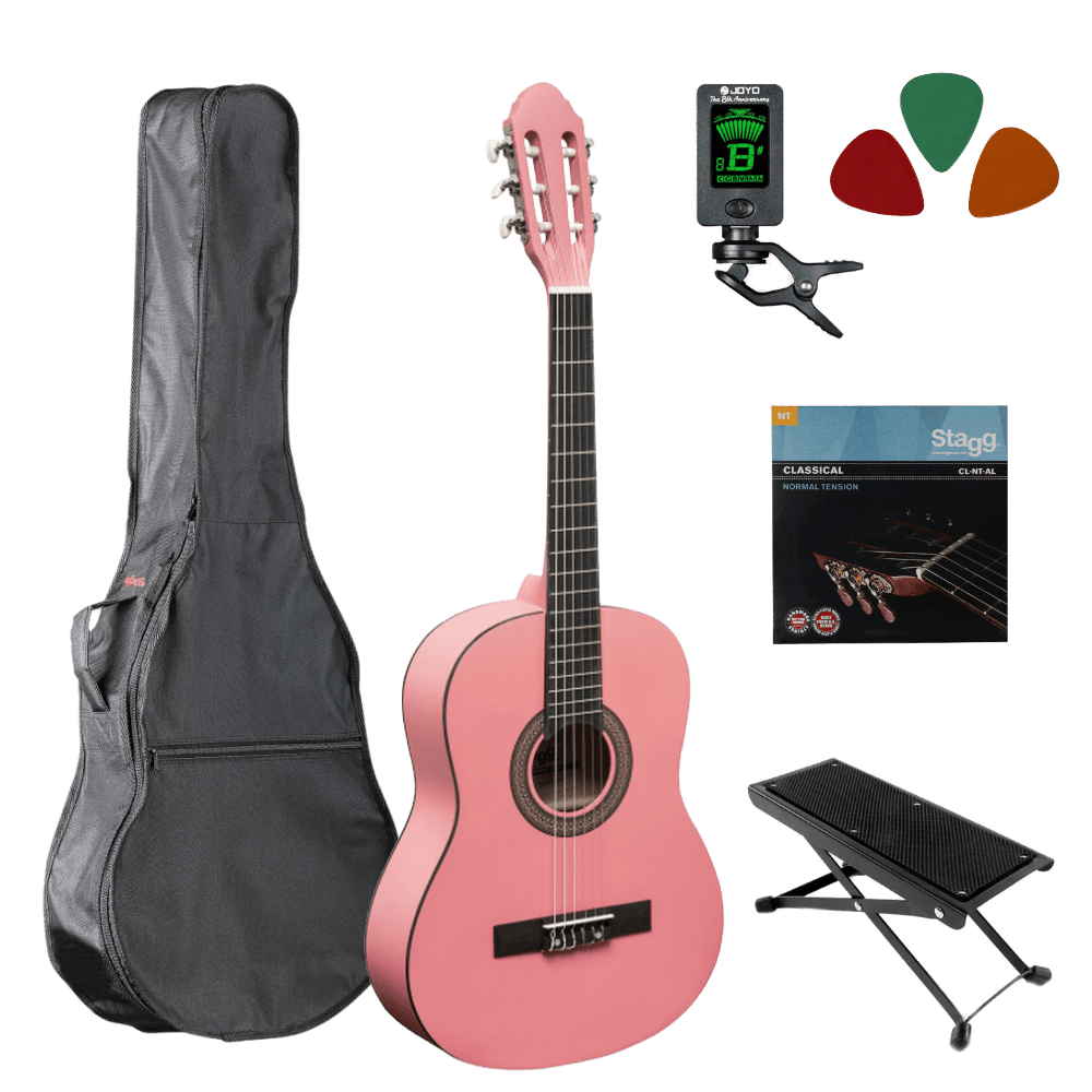 Klassieke gitaar starterset 3/4 Pink
