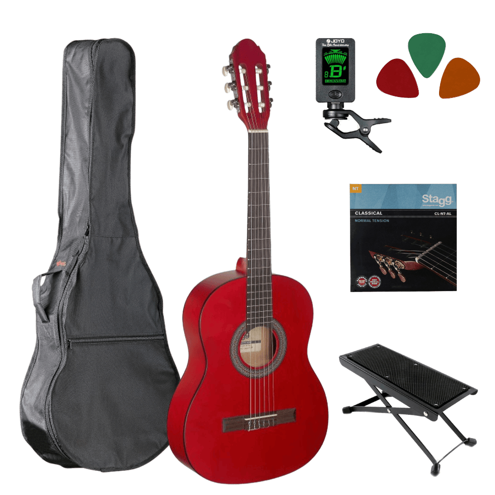 Klassieke gitaar starterset 3/4 Rood