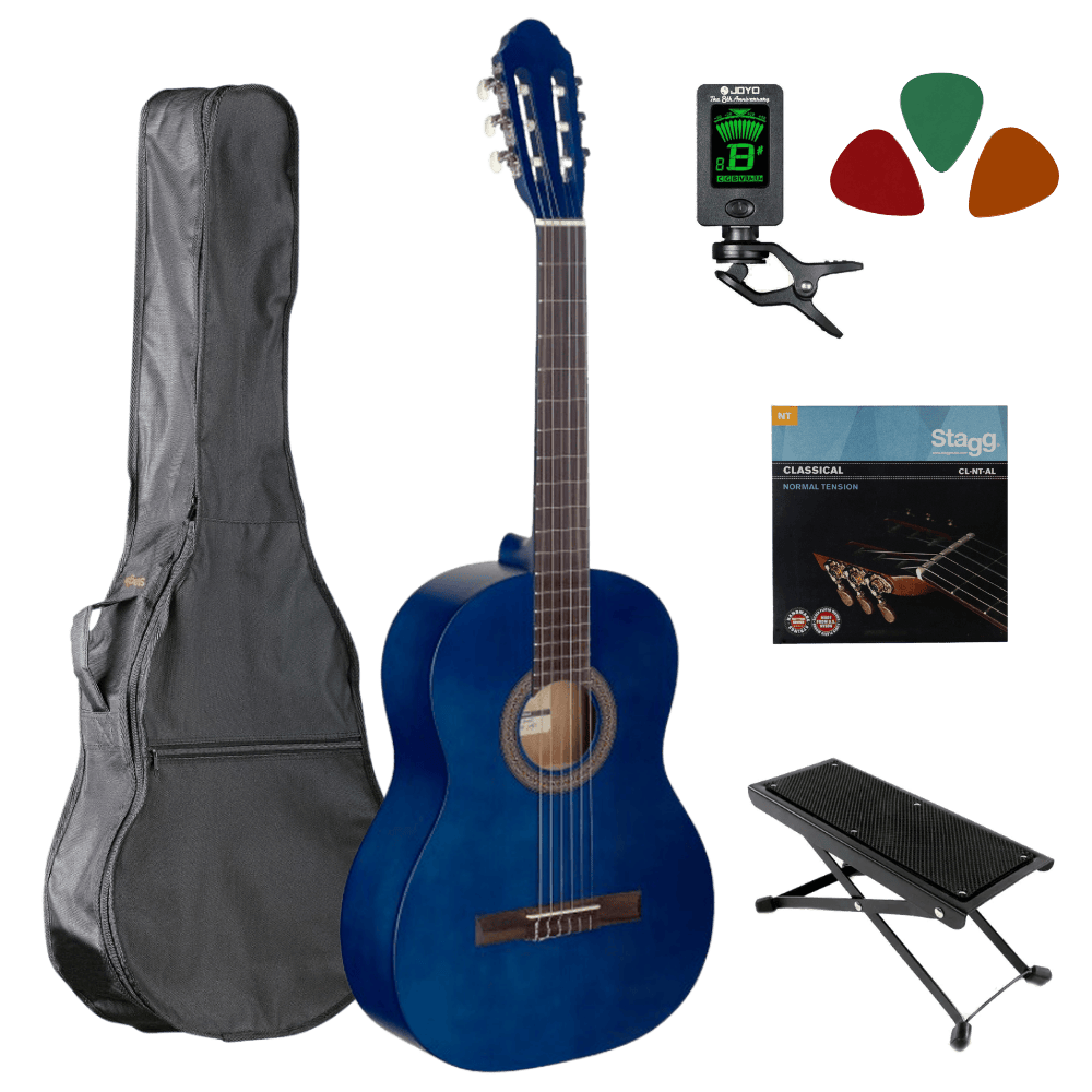 Klassieke gitaar starterset 4/4 Blauw