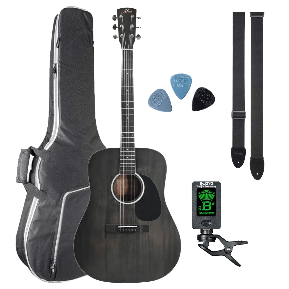 NX Akoestische Gitaar Zwart Essentials Pakket