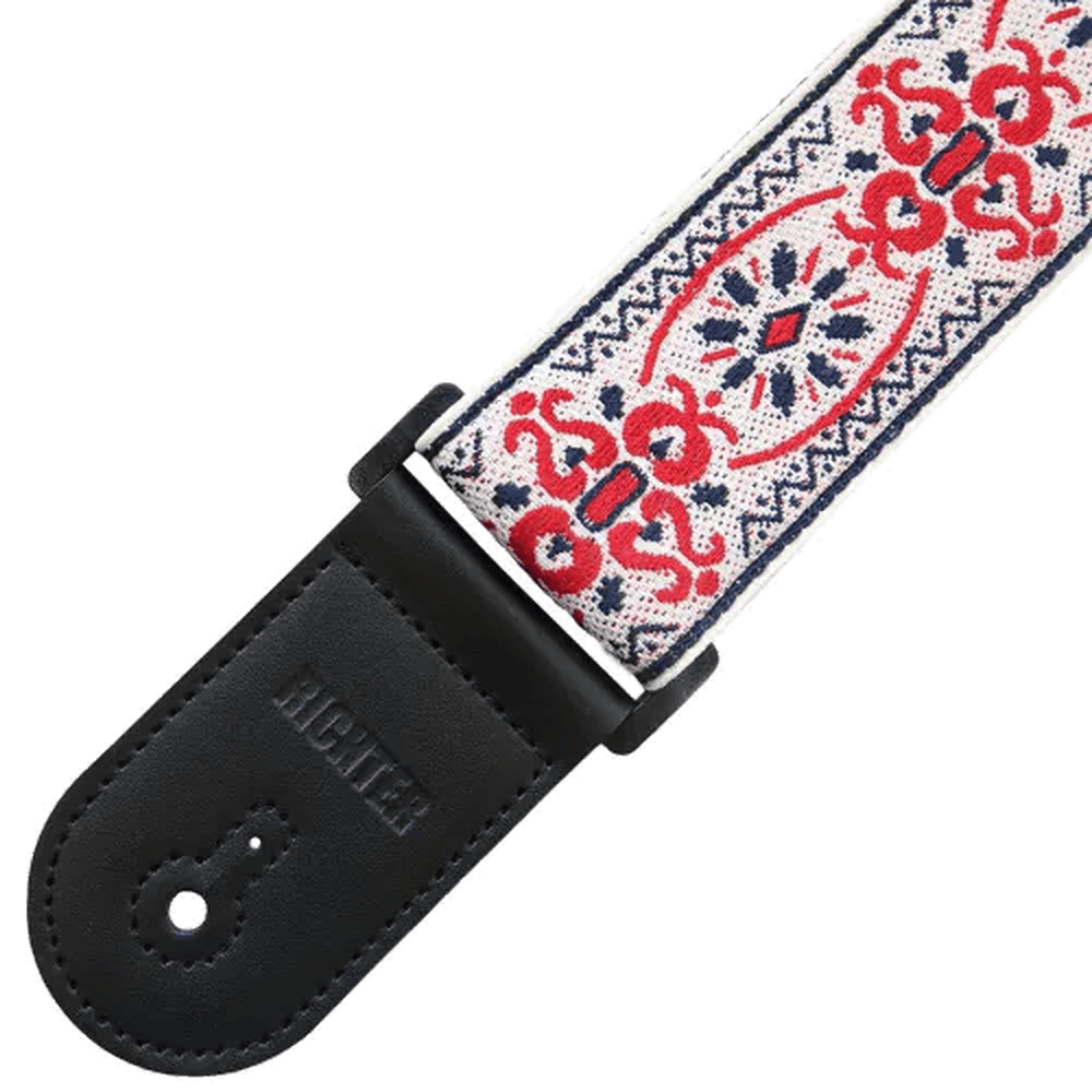 RICHTER Retro Guitar Strap White / Red - 1769