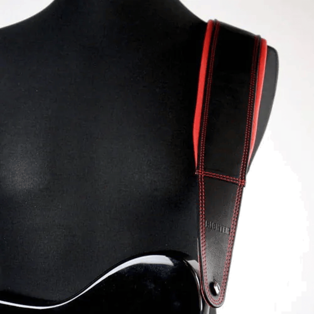 RICHTER Springbreak I Nappa Guitar Strap Black / Red - 1543