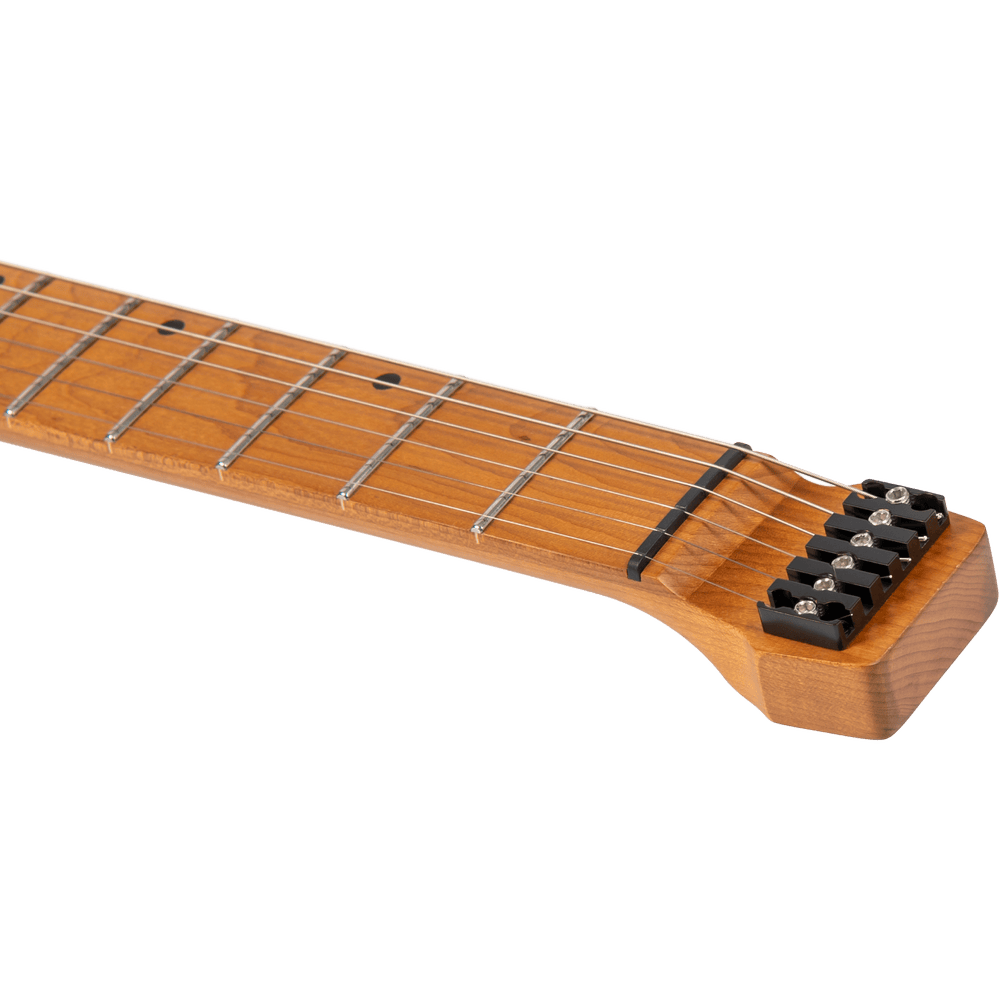 Spira Guitars S-500 Headless GBR Headless S-Style Trans Aqua Blue
