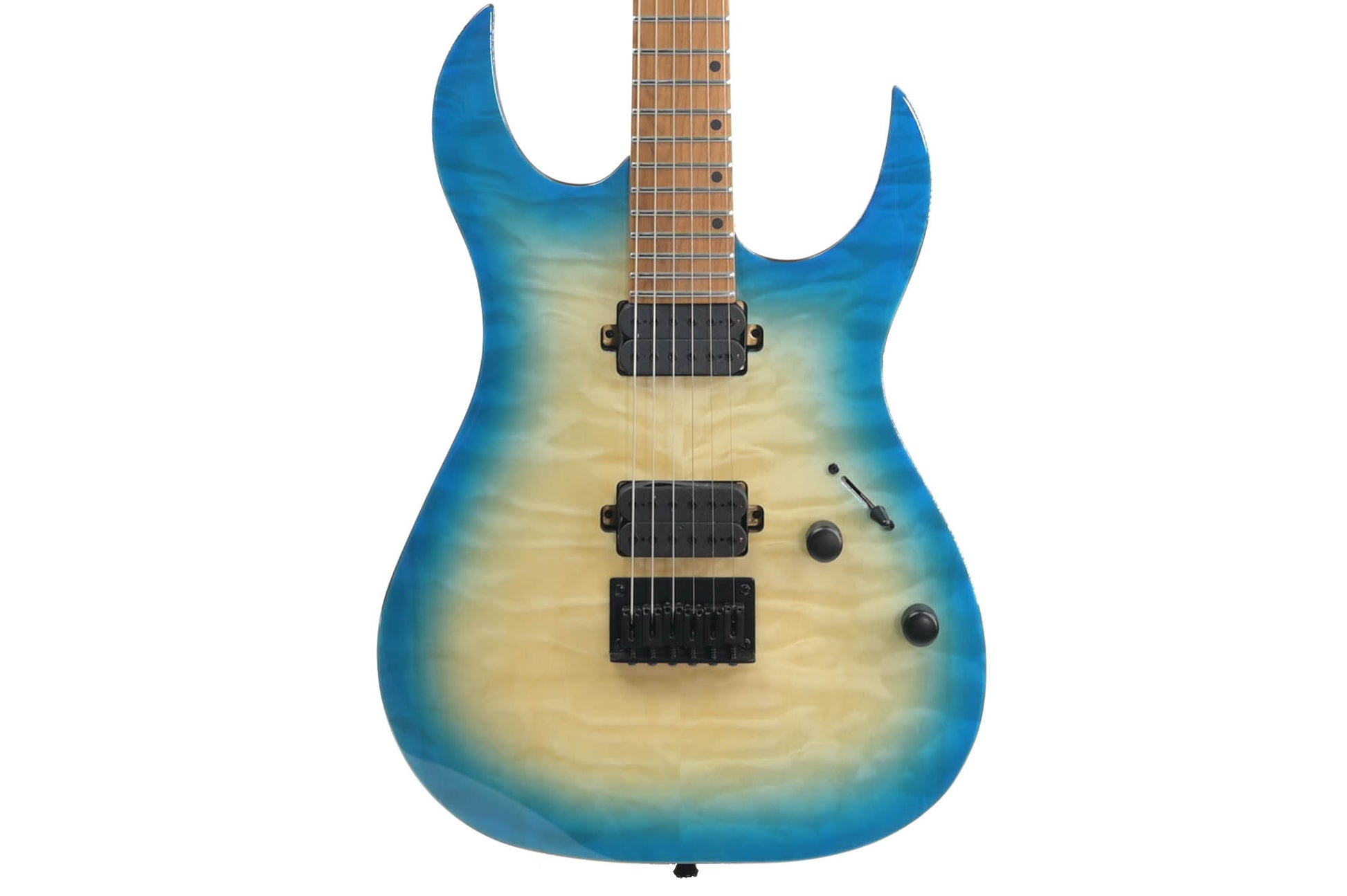 Spira Guitars S-500 QAB  Trans Aqua