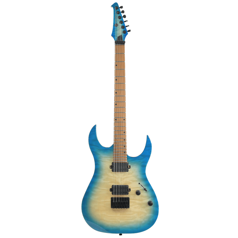 Spira Guitars S-500 QAB  Trans Aqua
