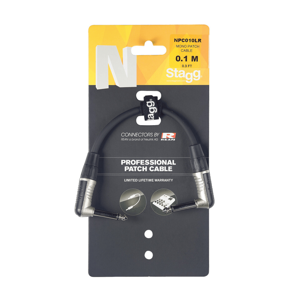Stagg 10CM Patchkabel Haakse Jack−Haakse Jack Deluxe