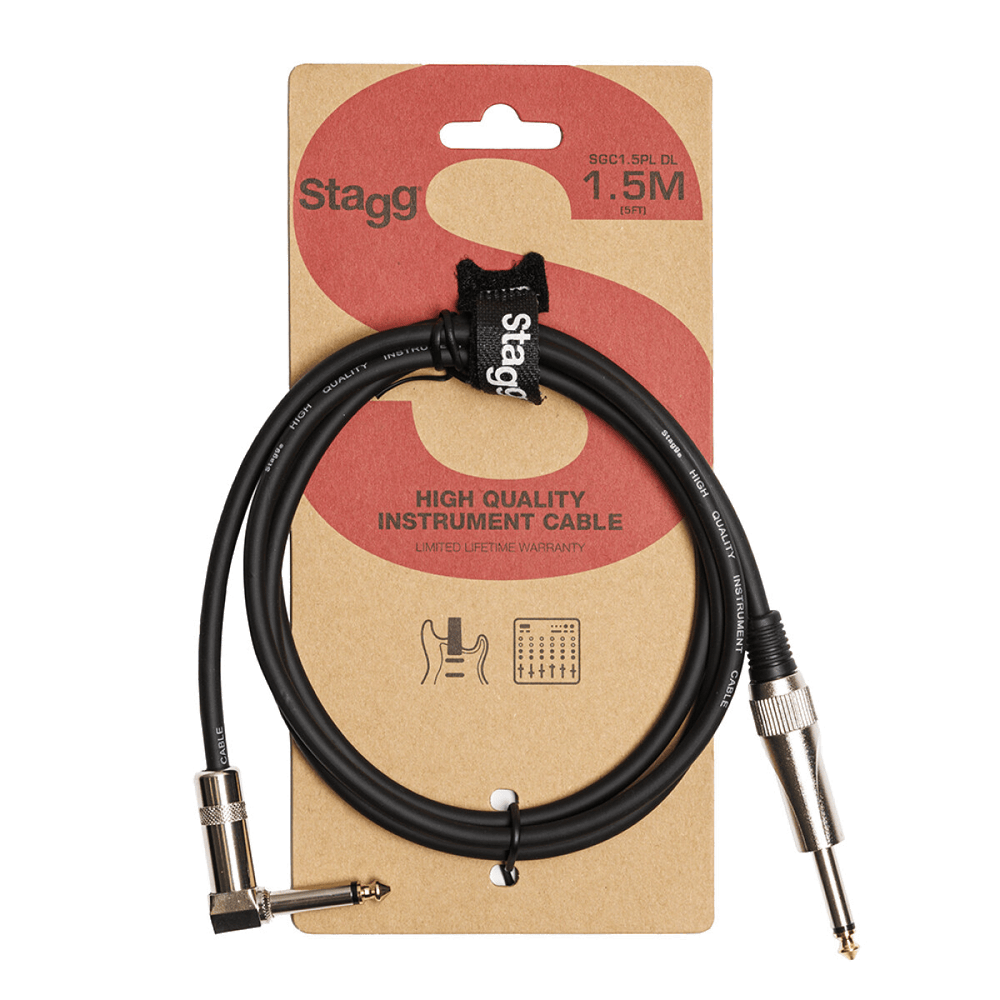 Stagg 1,5M Instrumentkabel Haakse Jack