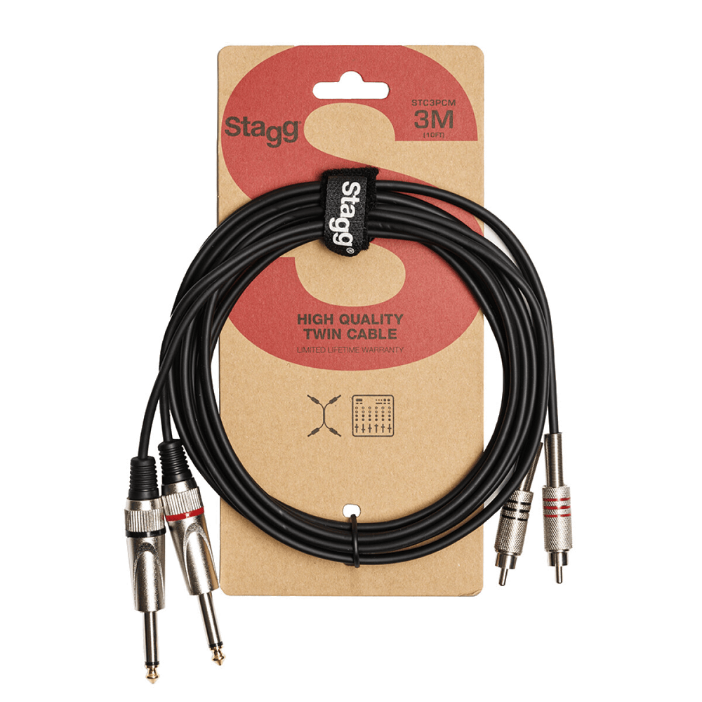 Stagg 3M Twinkabel Jack−Cinch