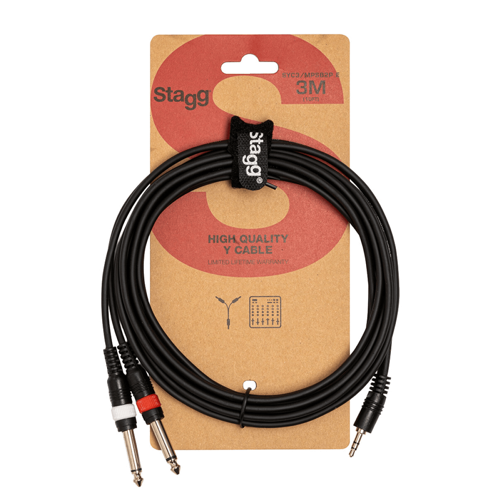 Stagg 3M Y-Kabel Mini Jack−2x Jack