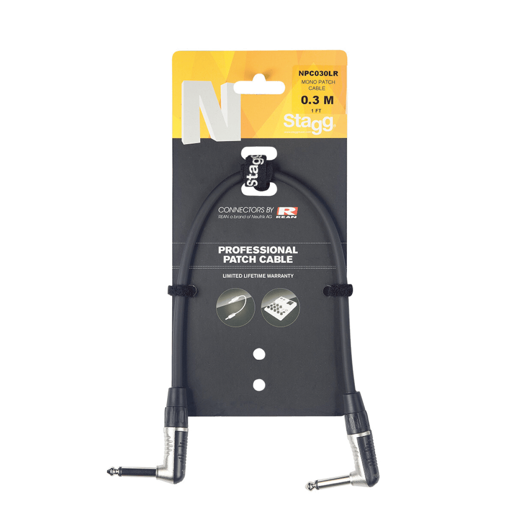 Stagg 60CM Patchkabel Haakse Jack−Haakse Jack Deluxe