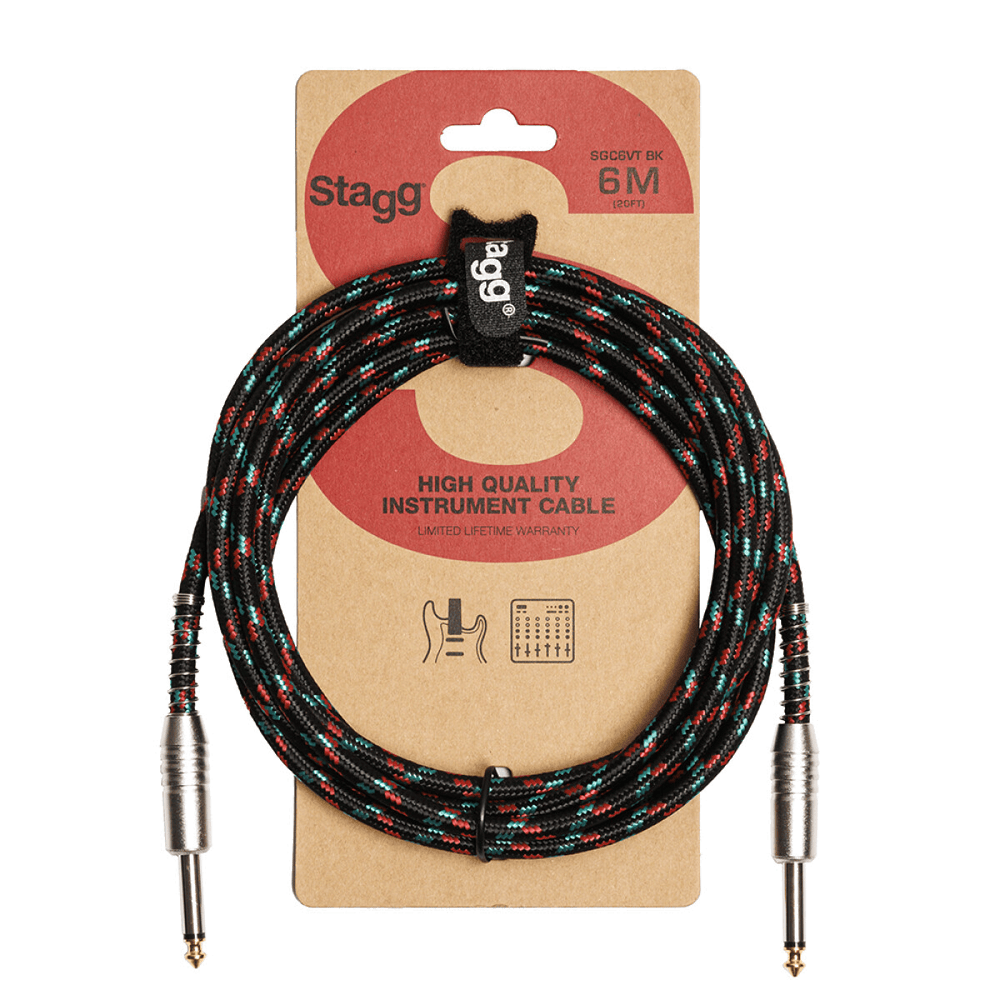 Stagg 6M Instrumentkabel Vintage Tweed Zwart