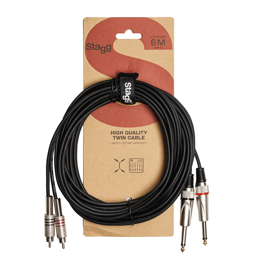 Stagg 6M Twinkabel Jack−Cinch