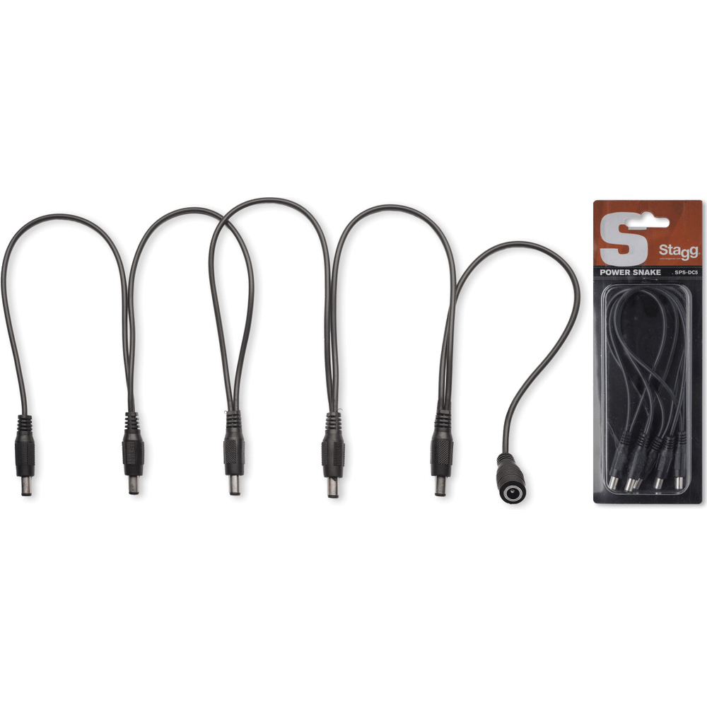 Stagg DC Voedingskabel 5-Weg Female/Male