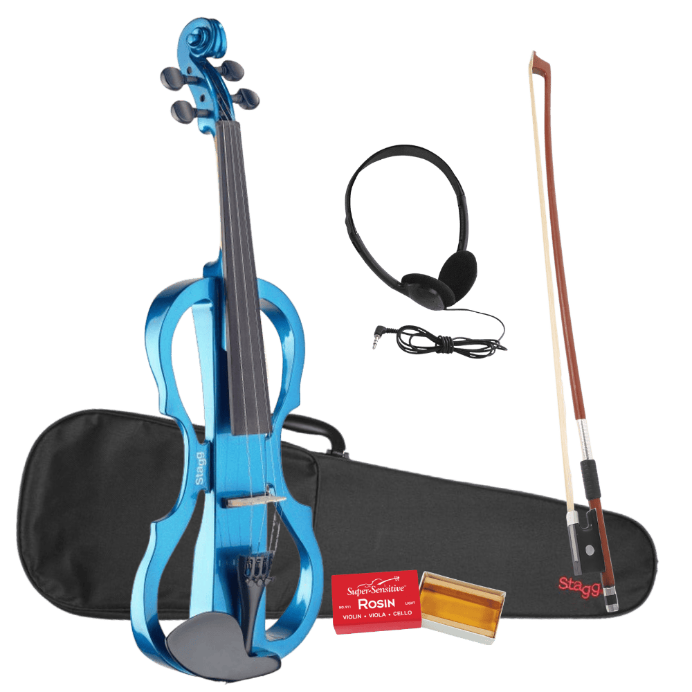 Elektrische viool starterset 4/4 Blauw