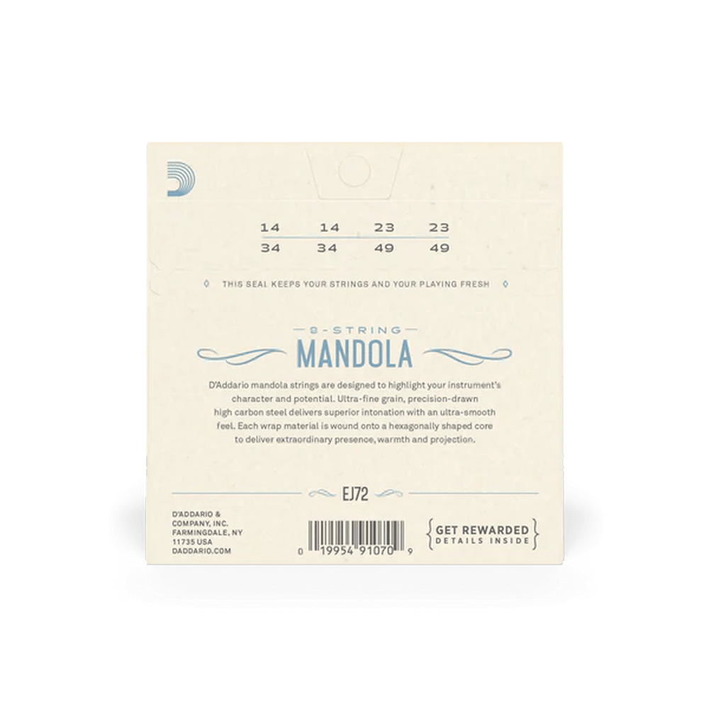 D'Addario EJ72 Mandoline Phophor Bronze 014-049