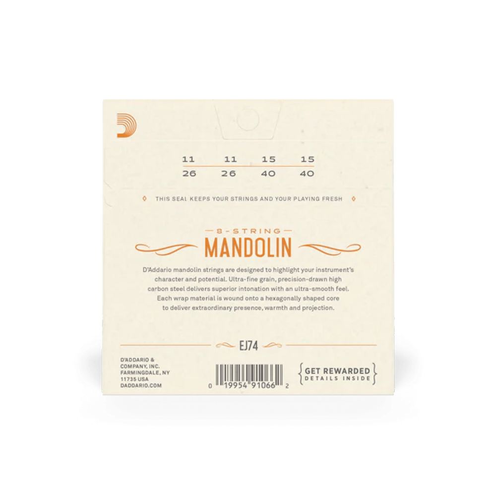 D'Addario EJ74 Mandoline Phophor Bronze 011-040