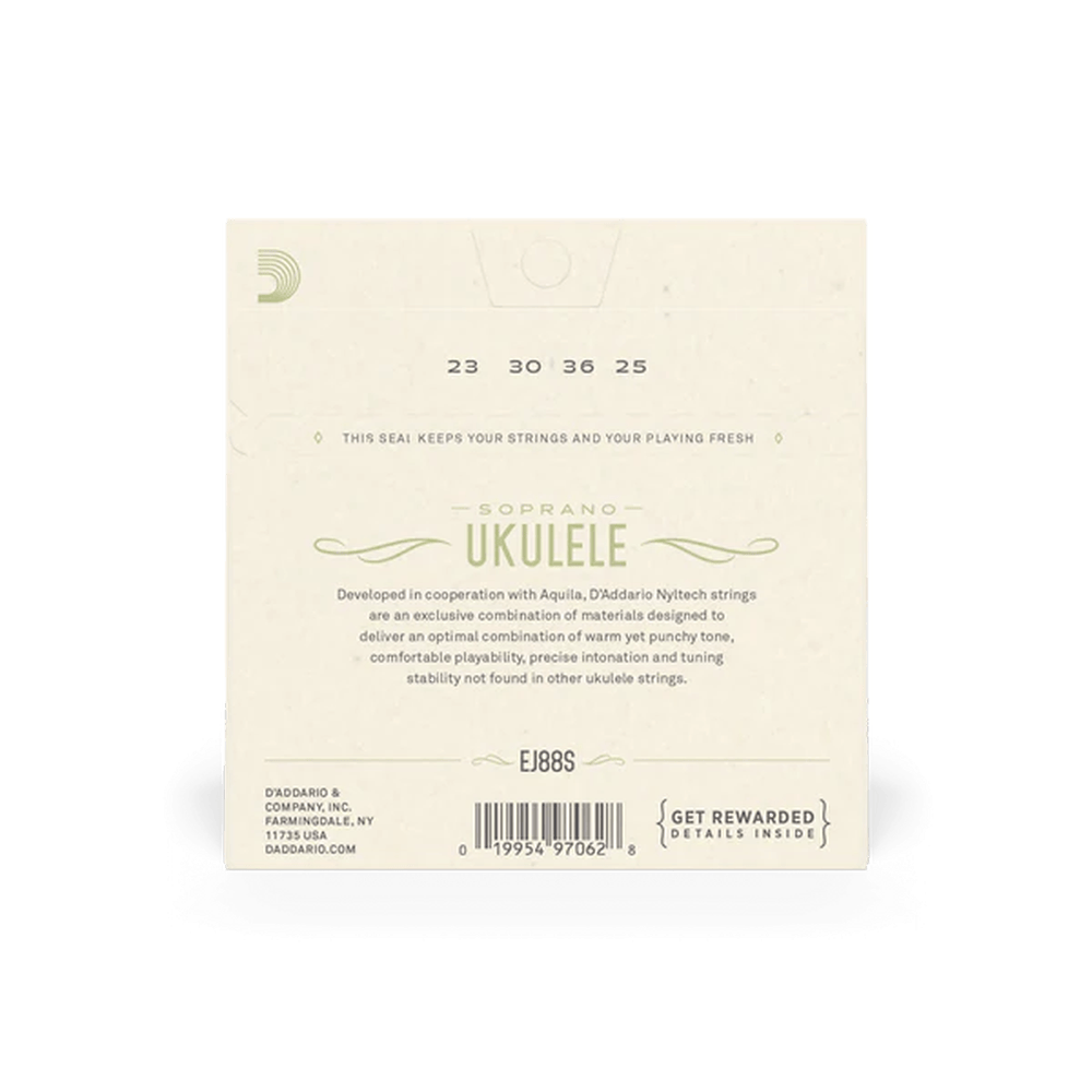 D'addario EJ88S Nyltech Sopraan Ukelele