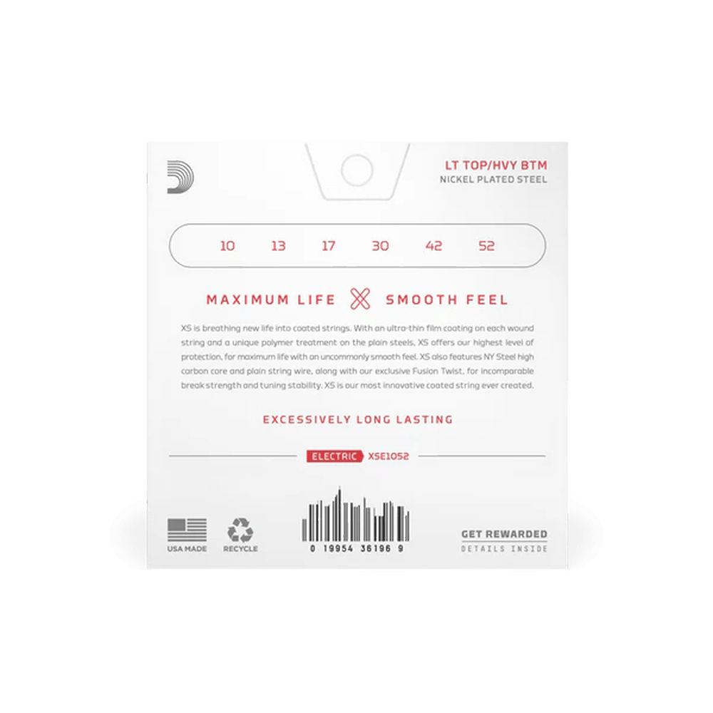 D'Addario XSE1052 XS Nickel Coated 010-052