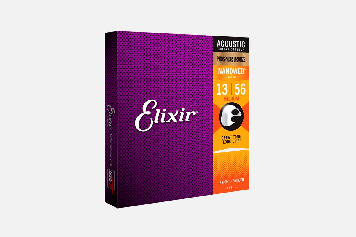 Elixir Nanoweb 16102 Medium Phosphor Bronze 013-056 (5317906464932)