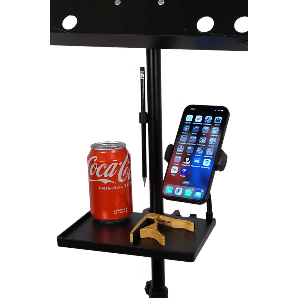 Music Stand Music Stand with Accessory Tray + Phone Clamp