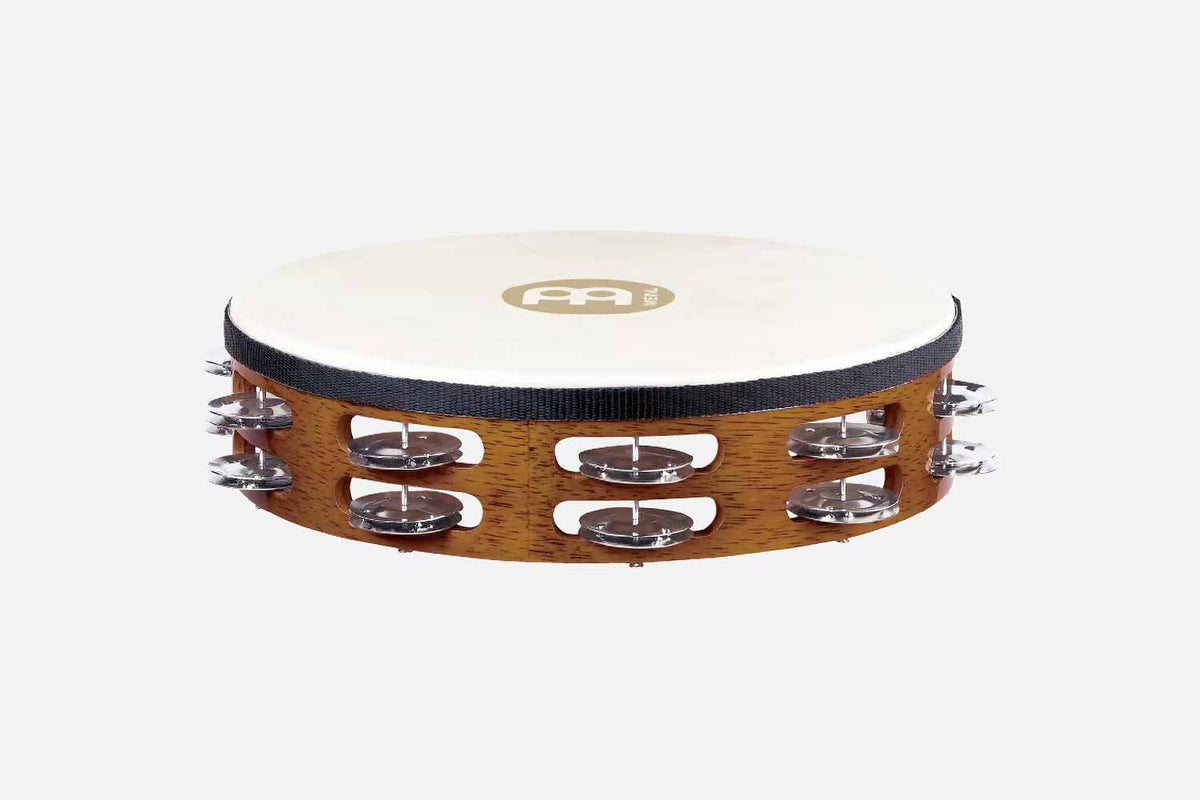 Meinl 2 rijen steel jingles TAH2AB Tamboerijn Hout met vel (5461271675044)