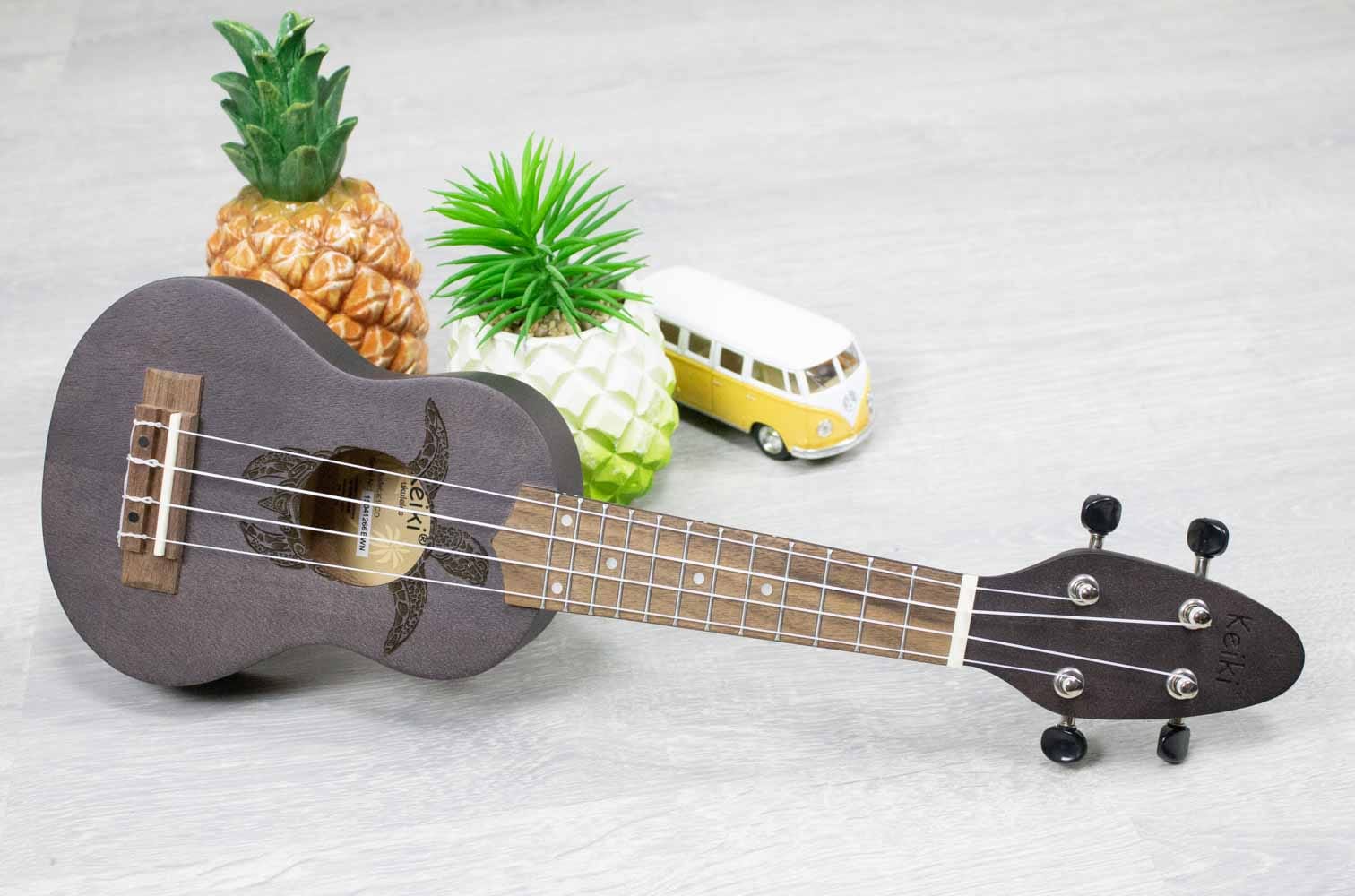 Ortega Keiki ukelele Zwart (Coal) (5374237900964)